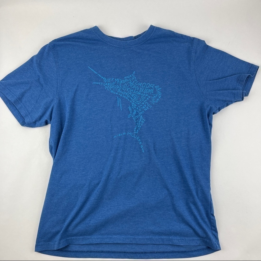 Coleman Tshirt Mens Large Blue Marlin Fish Short Sleeve